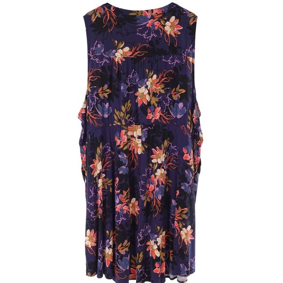 Torrid Sz 5 Navy Floral V Neck Challis Zip-Front Shirt Dress - Picture 3 of 12